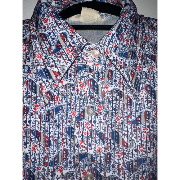 Vintage 80s Sears Roebuck Men’s XL extra large 100% polyesterShirt; Retro Fall b - Picture 1 of 6